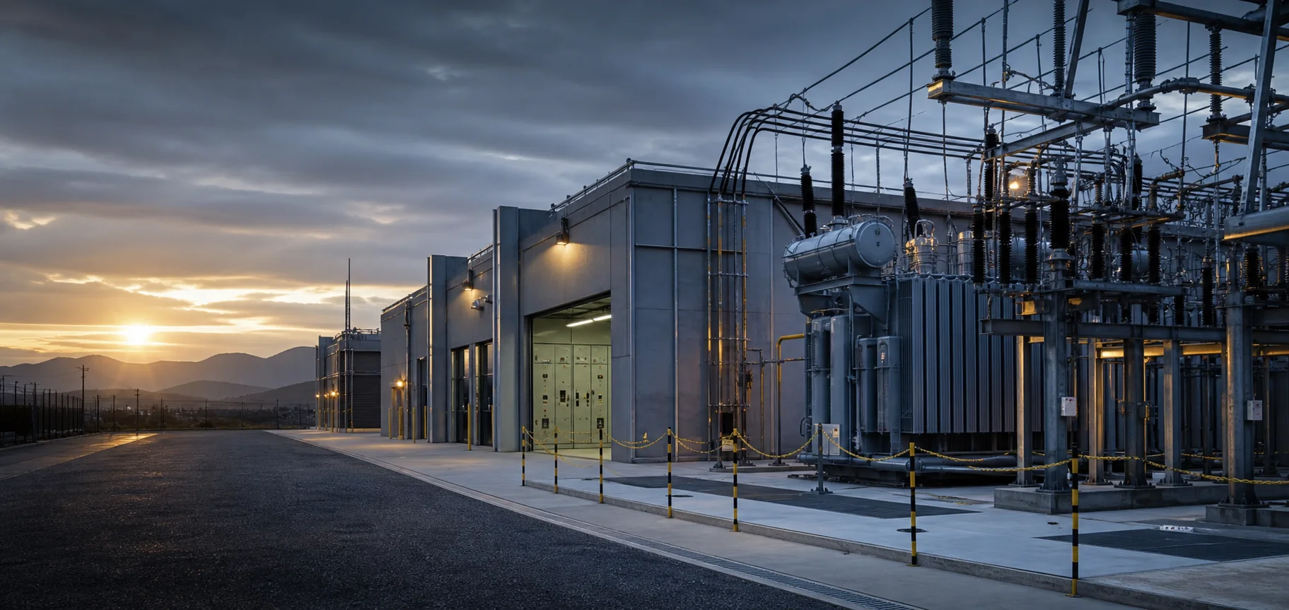 Infraestrutura de subestação e distribuição elétrica